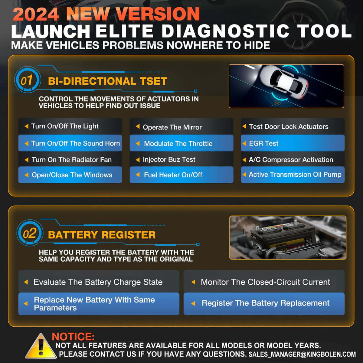 LAUNCH X431 Creader Elite For HONDA OBD2 Scanner Bi directional Diagnostic Tool Professional Code Reader(Support Acura, Dongfeng Honda, GAC Honda) - Image 7