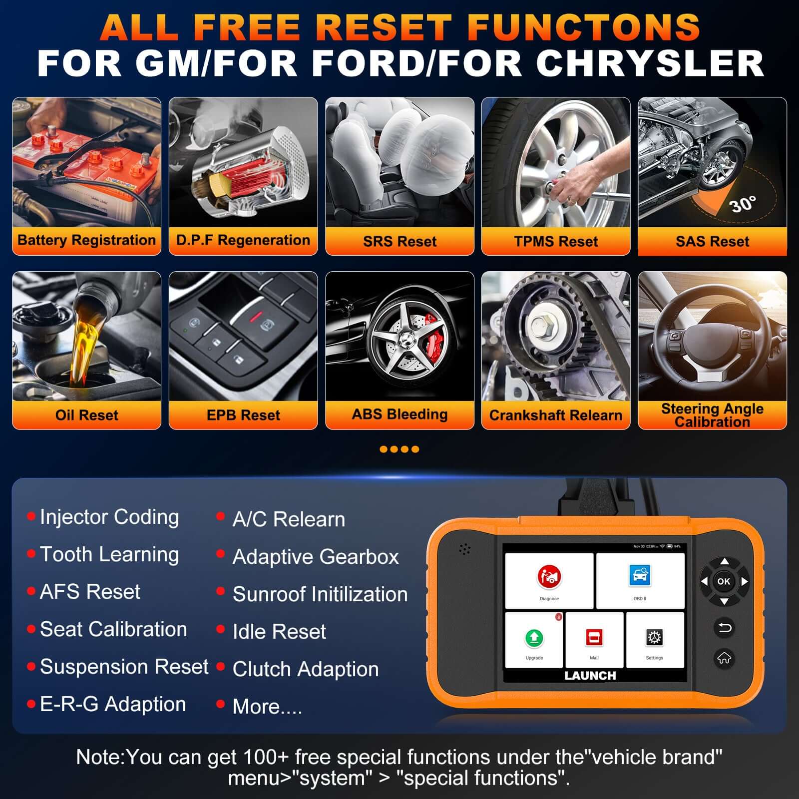 2025 LAUNCH X431 Creader Elite V2.0 for Ford/GM/Chrysler  Diagnostic Scanner  Bi Directional Scan Tool FGC Code Reader - Image 4