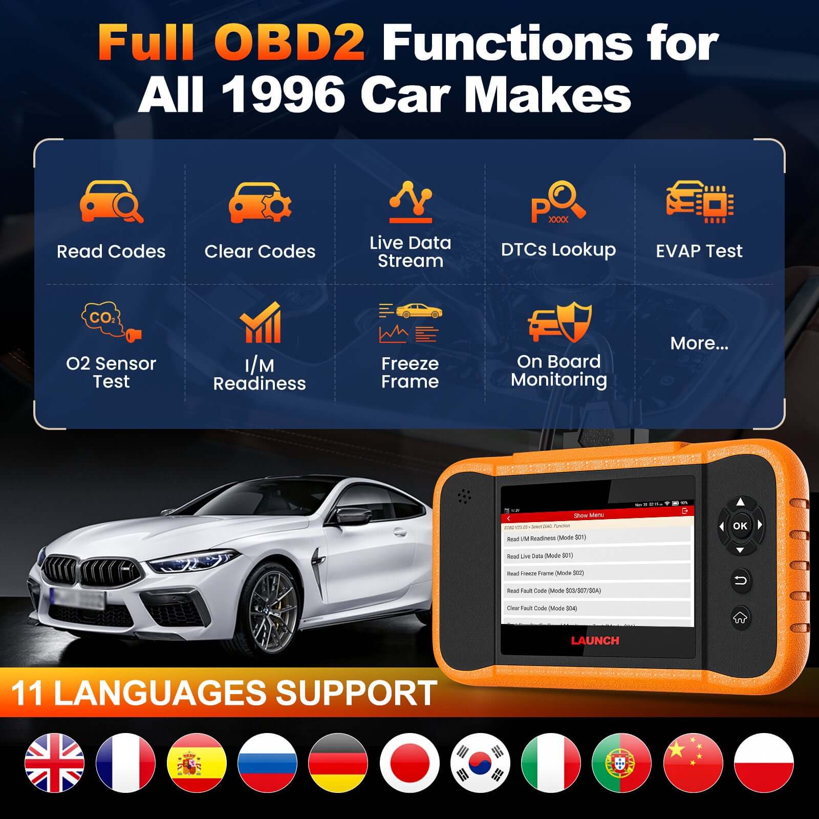 2025 LAUNCH X431 Creader Elite V2.0 for Ford/GM/Chrysler  Diagnostic Scanner  Bi Directional Scan Tool FGC Code Reader - Image 5