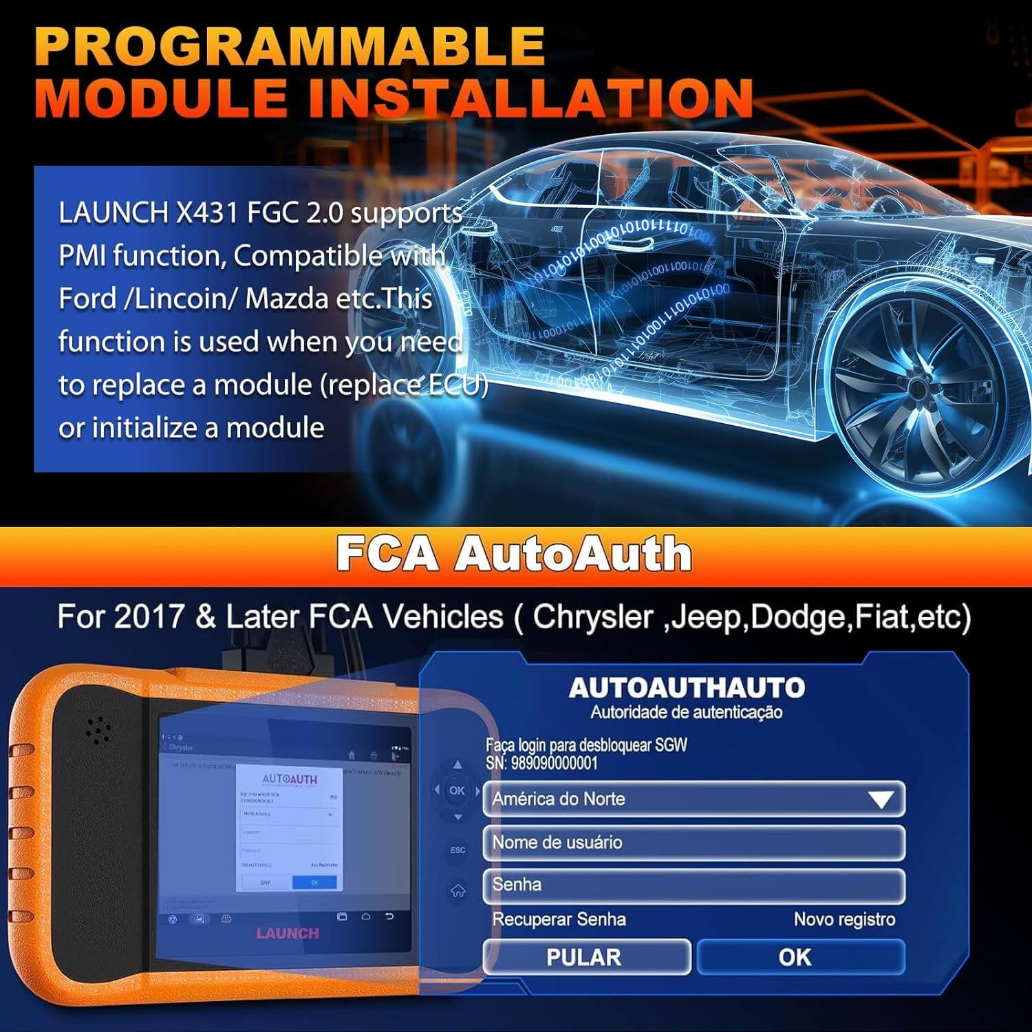 2025 LAUNCH X431 Creader Elite V2.0 for Ford/GM/Chrysler  Diagnostic Scanner  Bi Directional Scan Tool FGC Code Reader - Image 9