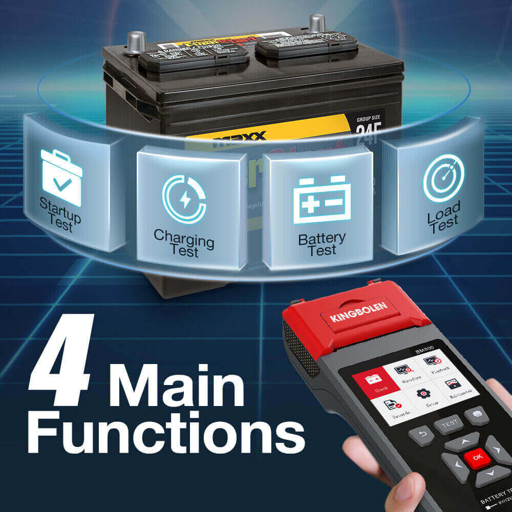 KINGBOLEN® BM800 Car Heavy Duty Truck Battery Tester 6V12V24V Cranking Charging Test With Printer - Image 4