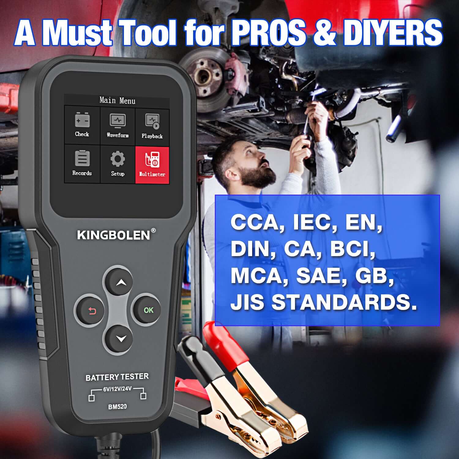 KINGBOLEN® BM520 6V 12V 24V Auto Battery Tester - Image 7