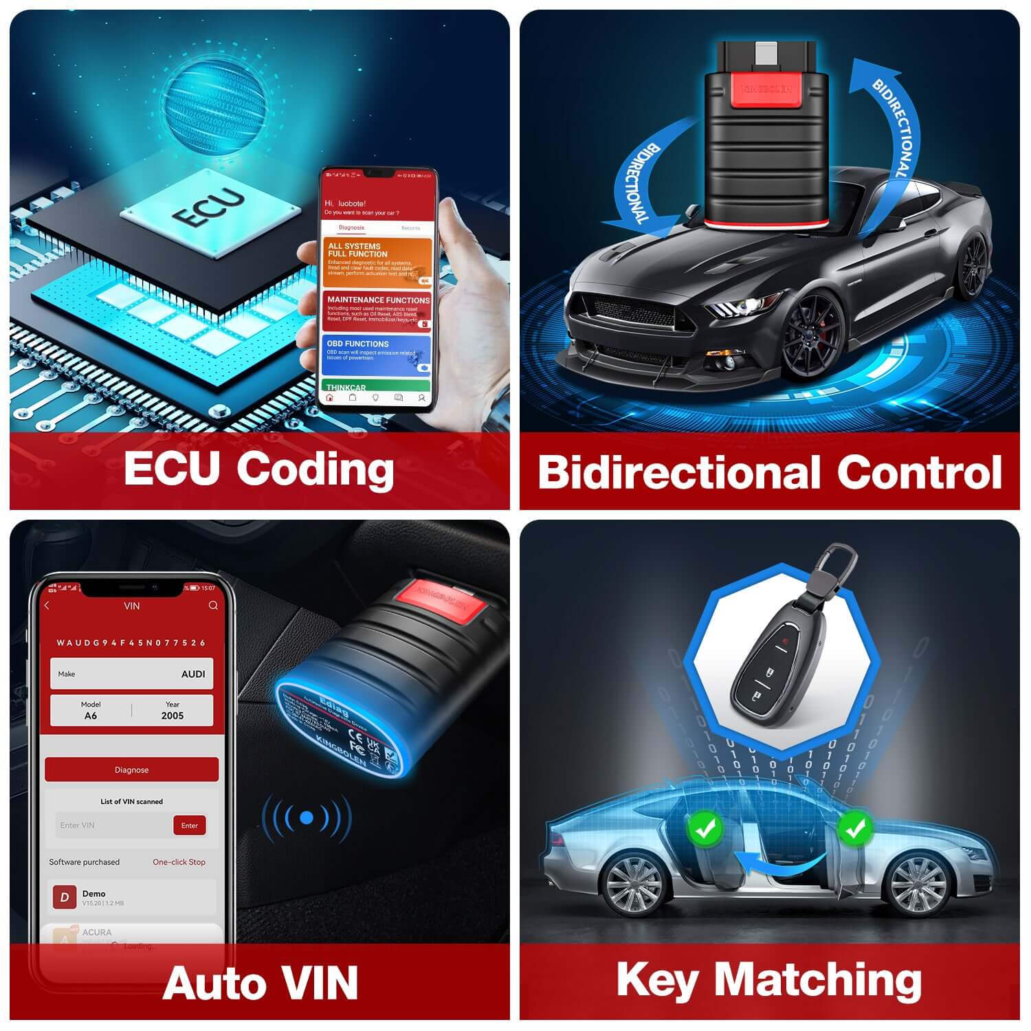 KINGBOLEN® Ediag All Systems Bidirectional Test and ECU Coding OBD2 Scanner - Image 4