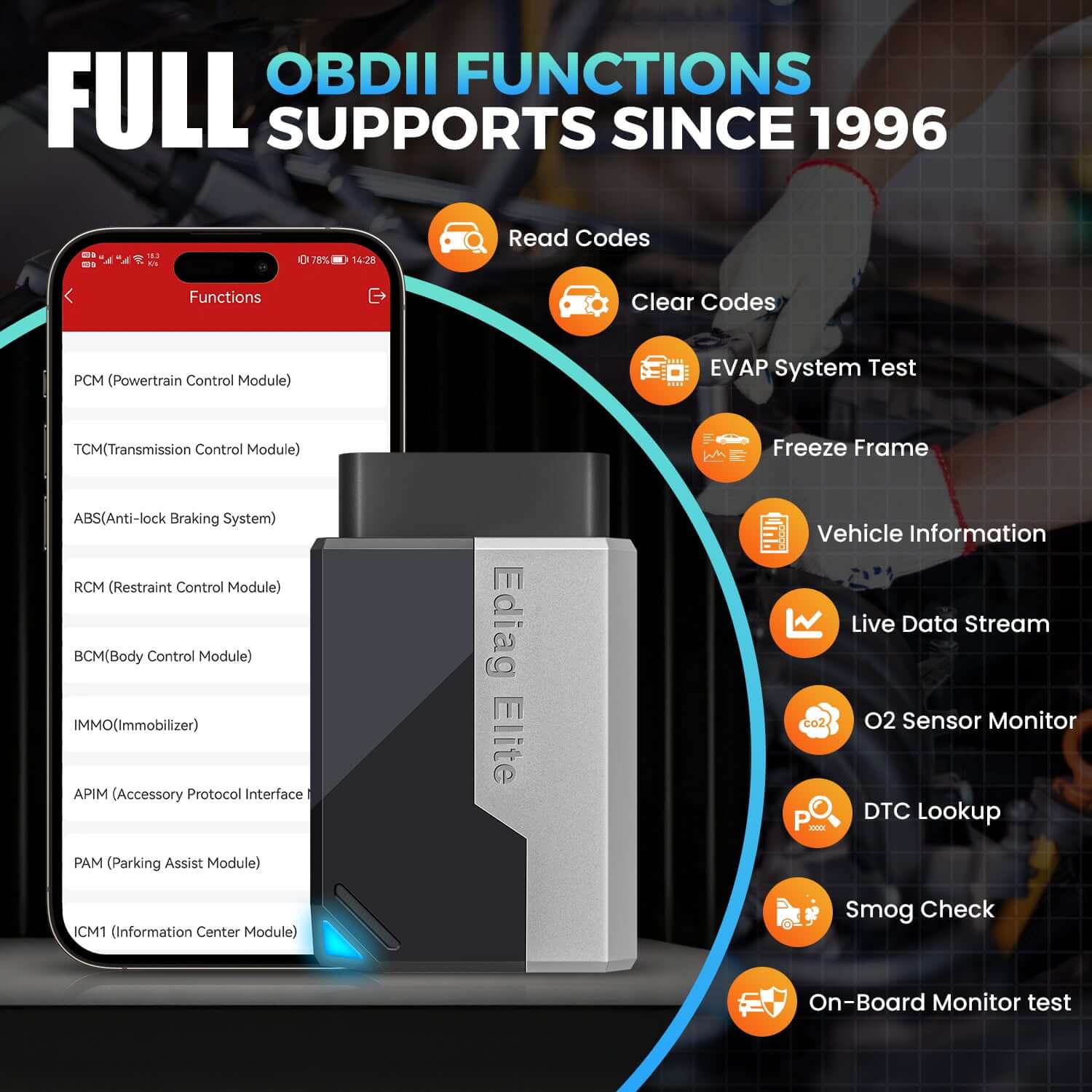 KINGBOLEN EDIAG ELITE Free Update CANFD&FCA All System Diagnostic Tool Bidirectional Test OBD2 Scanner - Image 5