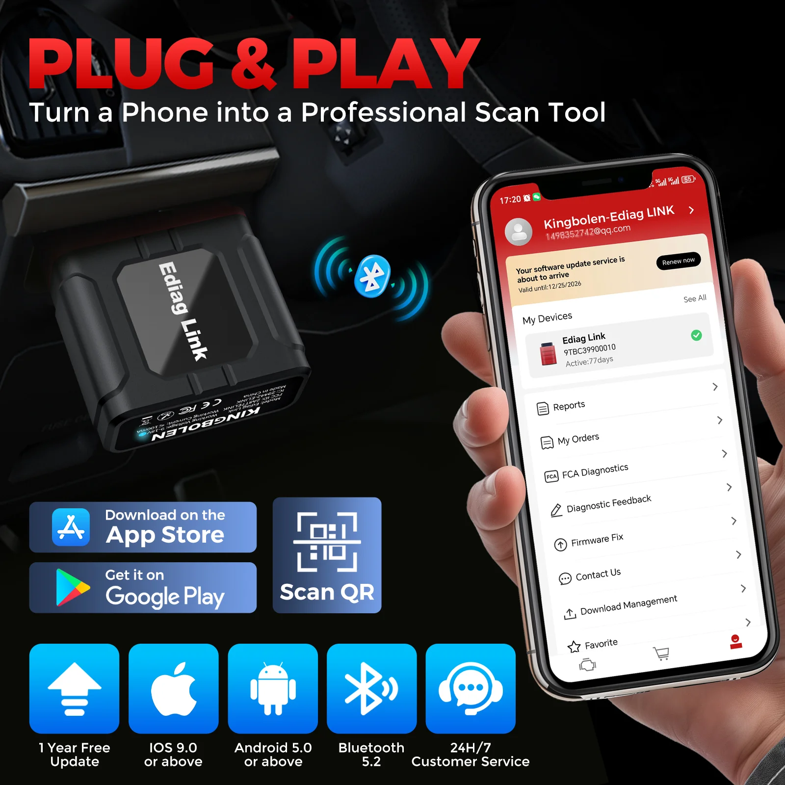 KINGBOLEN Ediag Link All-System Diagnostic Tool with Bi-Directional Control & CAN FD/FCA Support - Image 11