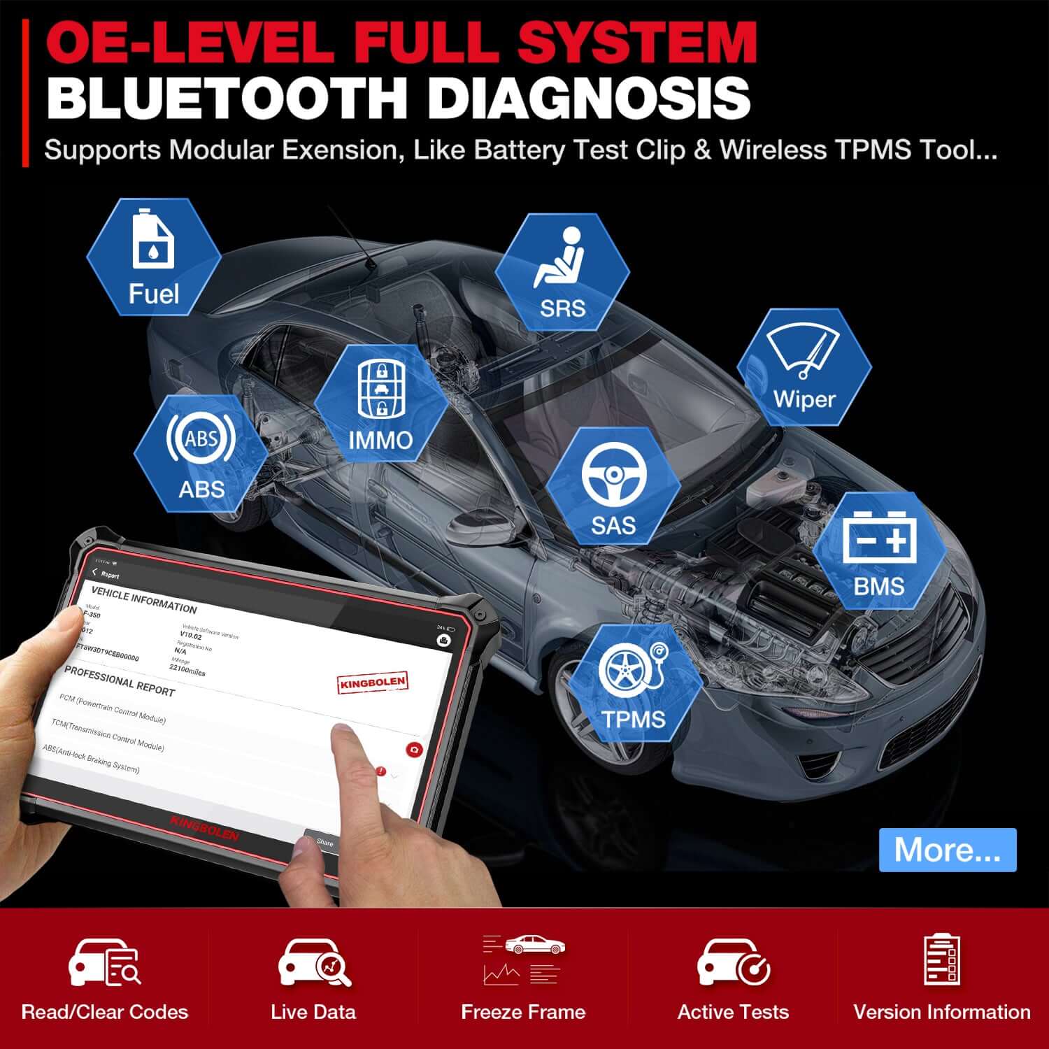 KINGBOLEN® K10 All Systems ECU Coding And Bidirectional Test OBD2 Scanner - Image 3