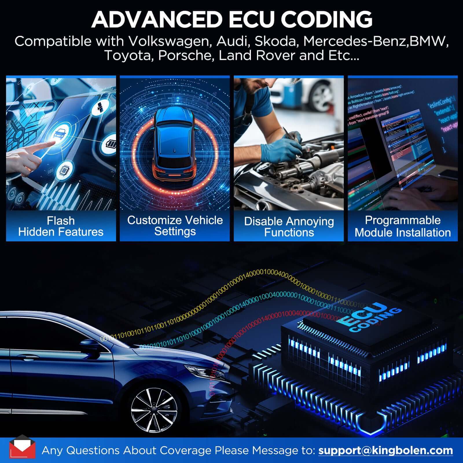 Kingbolen K10 Elite CANFD&Doip Obd2 Scanner 40+ Resets All System Car Diagnostic Tools With ECU Coding Active Test Guide Function - Image 3
