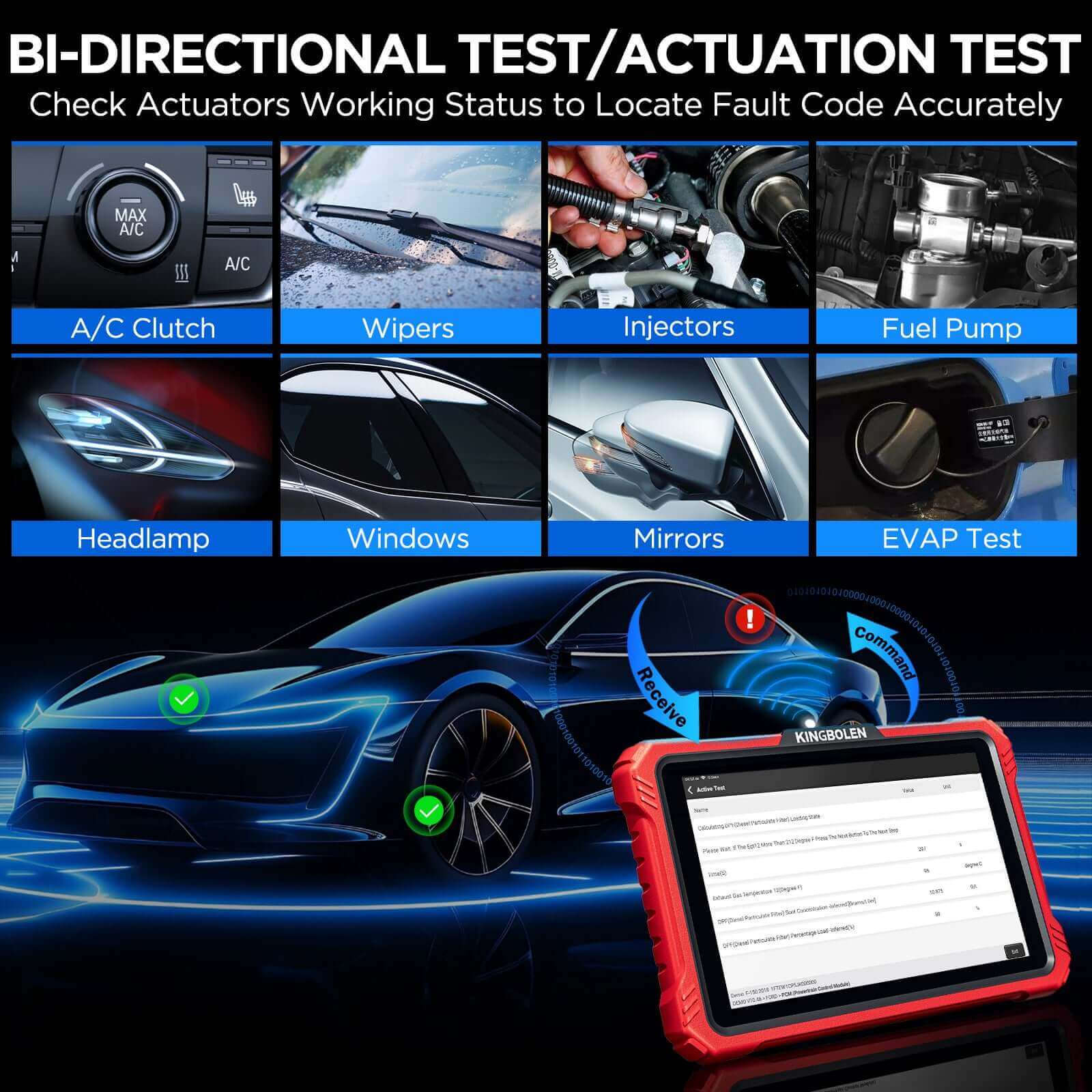 Kingbolen K10 Elite CANFD&Doip Obd2 Scanner 40+ Resets All System Car Diagnostic Tools With ECU Coding Active Test Guide Function - Image 8