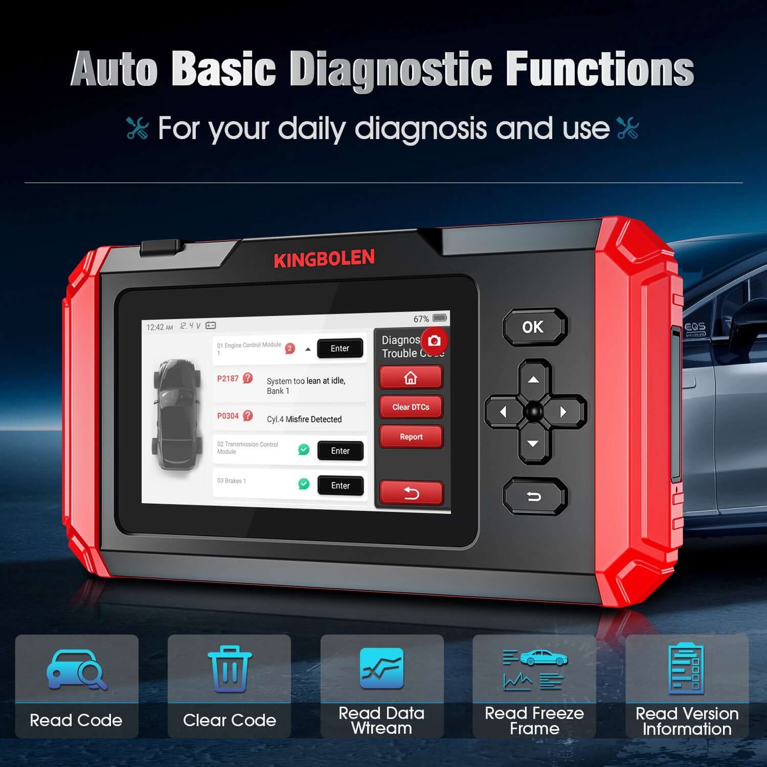 KINGBOLEN® S500 S600 S800 4 Systems OBD2 Scanner with Reset Functions - Image 4
