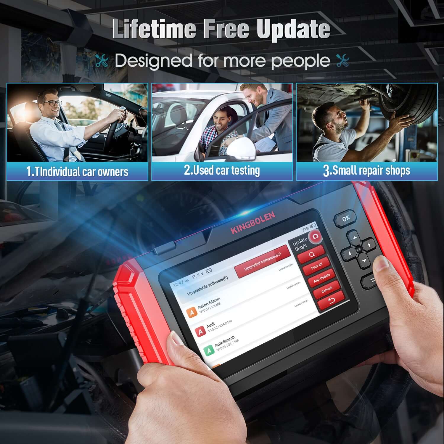 KINGBOLEN® S500 S600 S800 4 Systems OBD2 Scanner with Reset Functions - Image 7