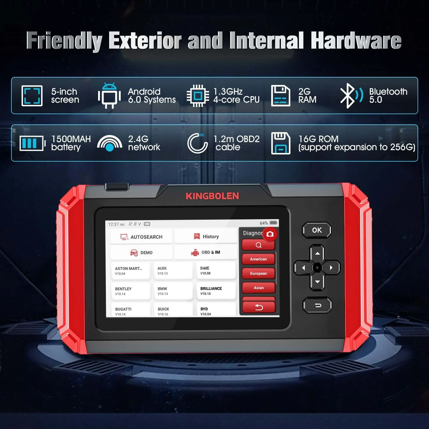 KINGBOLEN® S500 S600 S800 4 Systems OBD2 Scanner with Reset Functions - Image 8