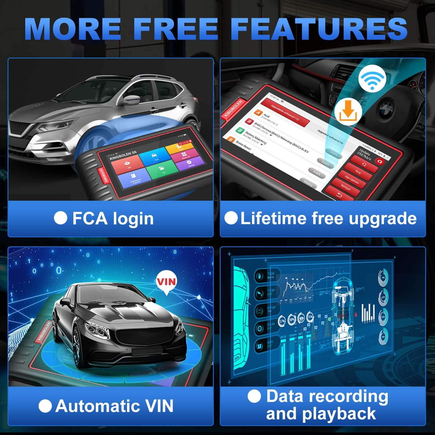 KINGBOLEN® S6 Bluetooth OBD2 Scanner with 28 Reset Functions and Lifetime Free Update - Image 5