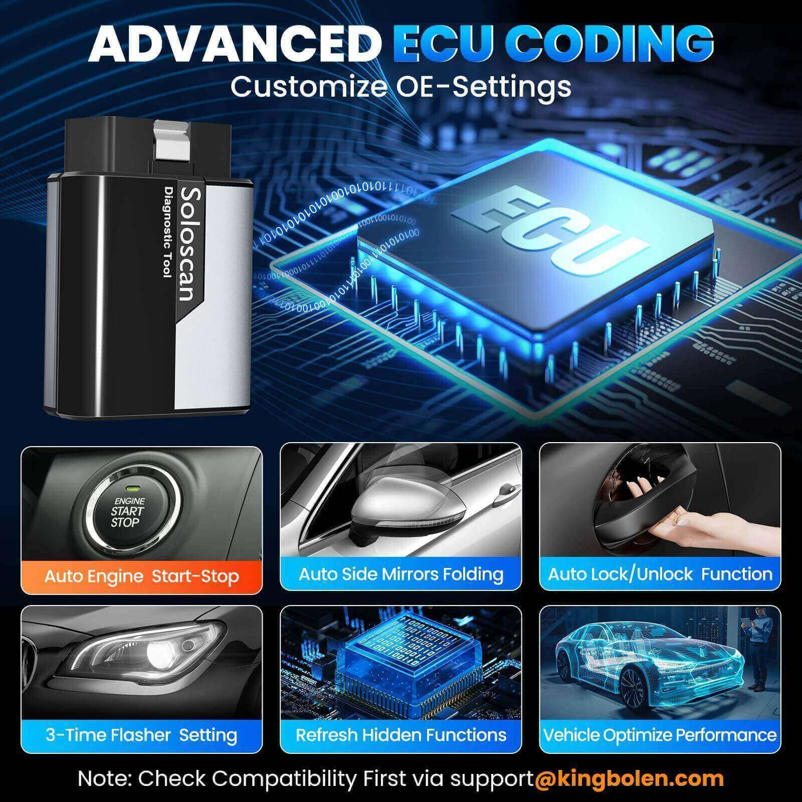 KINGBOLEN SOLOSCAN OBD2 Bluetooth Scanner for BMW & Rolls-Royce– Lifetime Free Updates, Bi-Directional Control, ECU Coding & Full System Diagnostics - Image 4