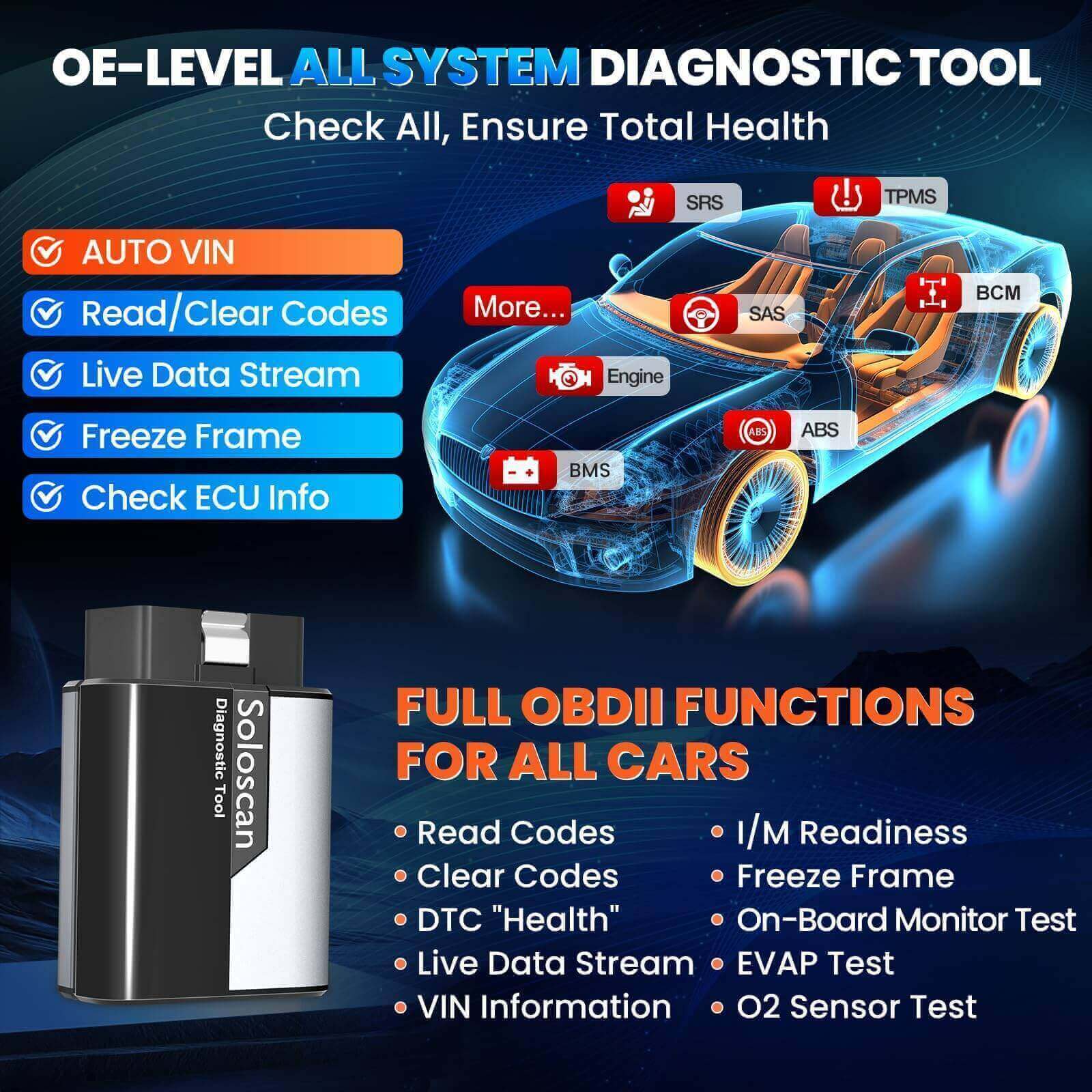KINGBOLEN SOLOSCAN OBD2 Bluetooth Scanner for BMW & Rolls-Royce– Lifetime Free Updates, Bi-Directional Control, ECU Coding & Full System Diagnostics - Image 6