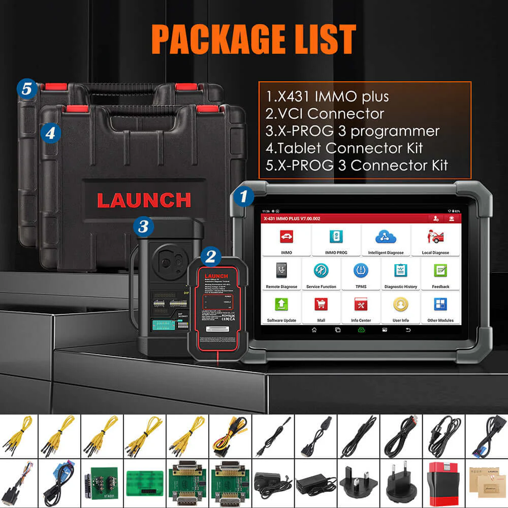 LAUNCH® X431 IMMO Plus Key Programmer All-In-One Bi-directional and ECU Coding OBD2 Scanner OE-Level All System Diagnoses - Image 9