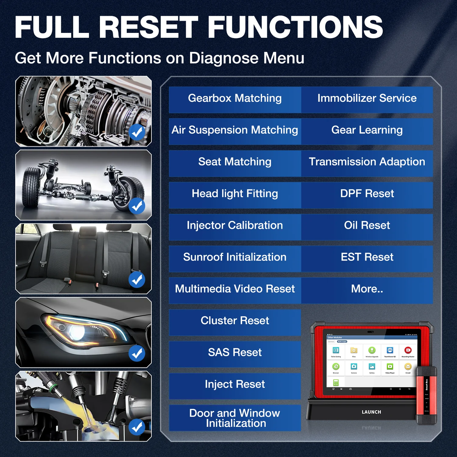 Launch X431 PAD V Smartbox 2025 – Full System Diagnostic Scanner with Bi-Directional Control, J2534/D-PDU/RP1210, CAN FD & DOIP Support, ECU Coding, Topology Mapping – Compatible with Heavy-Duty Trucks & EVs, 60+ Reset Functions - Image 12
