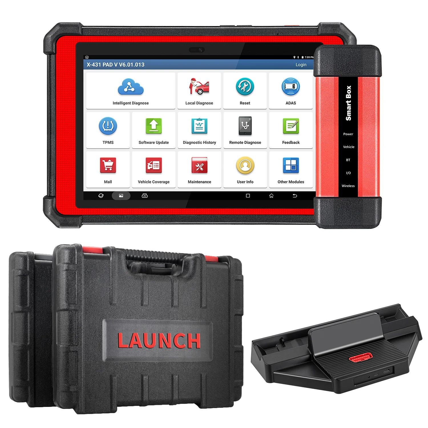 Launch X431 PAD V Smartbox 2025 – Full System Diagnostic Scanner with Bi-Directional Control, J2534/D-PDU/RP1210, CAN FD & DOIP Support, ECU Coding, Topology Mapping – Compatible with Heavy-Duty Trucks & EVs, 60+ Reset Functions - Image 6