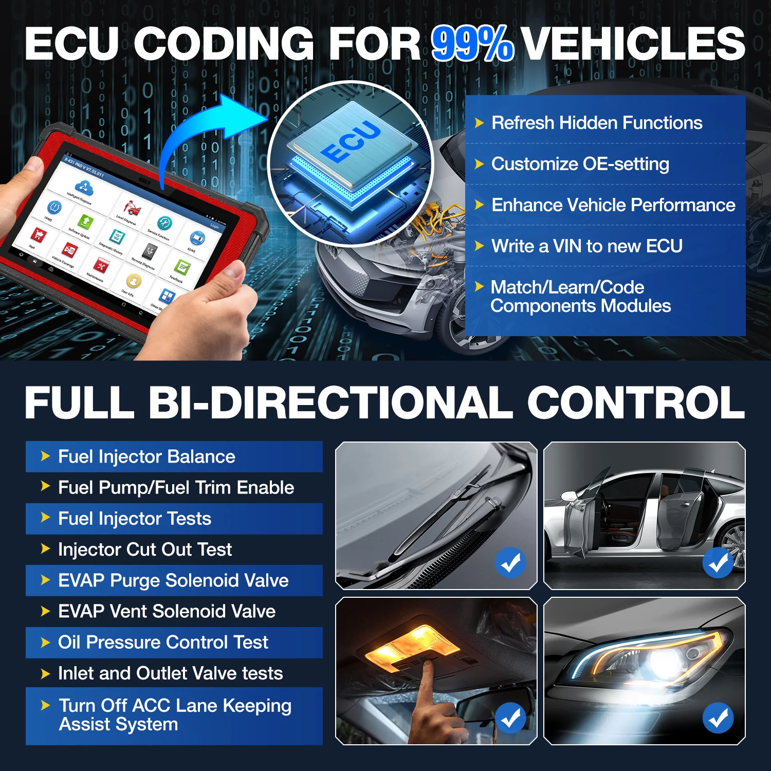 Launch X431 PAD V Smartbox 2025 – Full System Diagnostic Scanner with Bi-Directional Control, J2534/D-PDU/RP1210, CAN FD & DOIP Support, ECU Coding, Topology Mapping – Compatible with Heavy-Duty Trucks & EVs, 60+ Reset Functions - Image 9