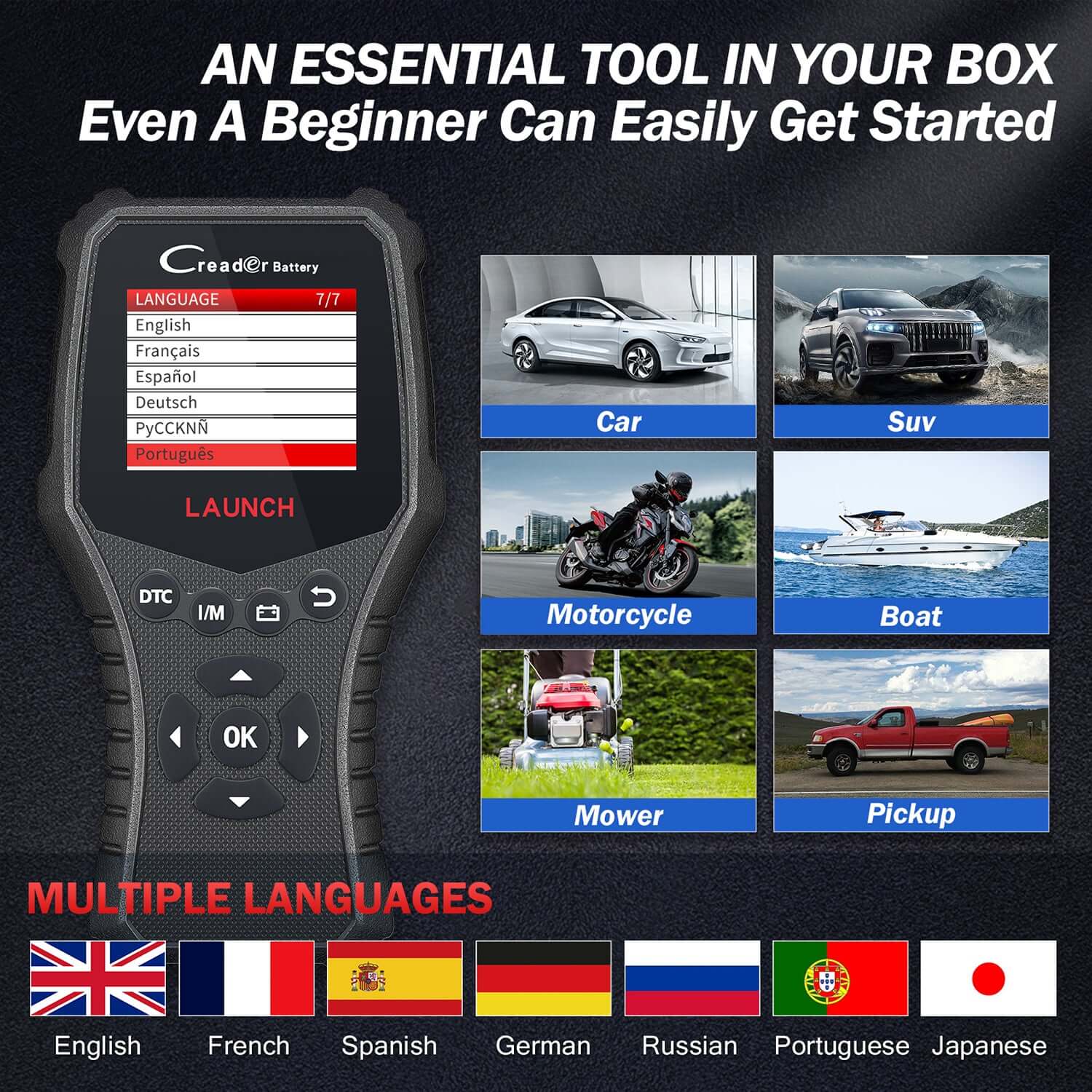 LAUNCH® CRB3001 OBD2 Scanner and Battery Tester - Image 6
