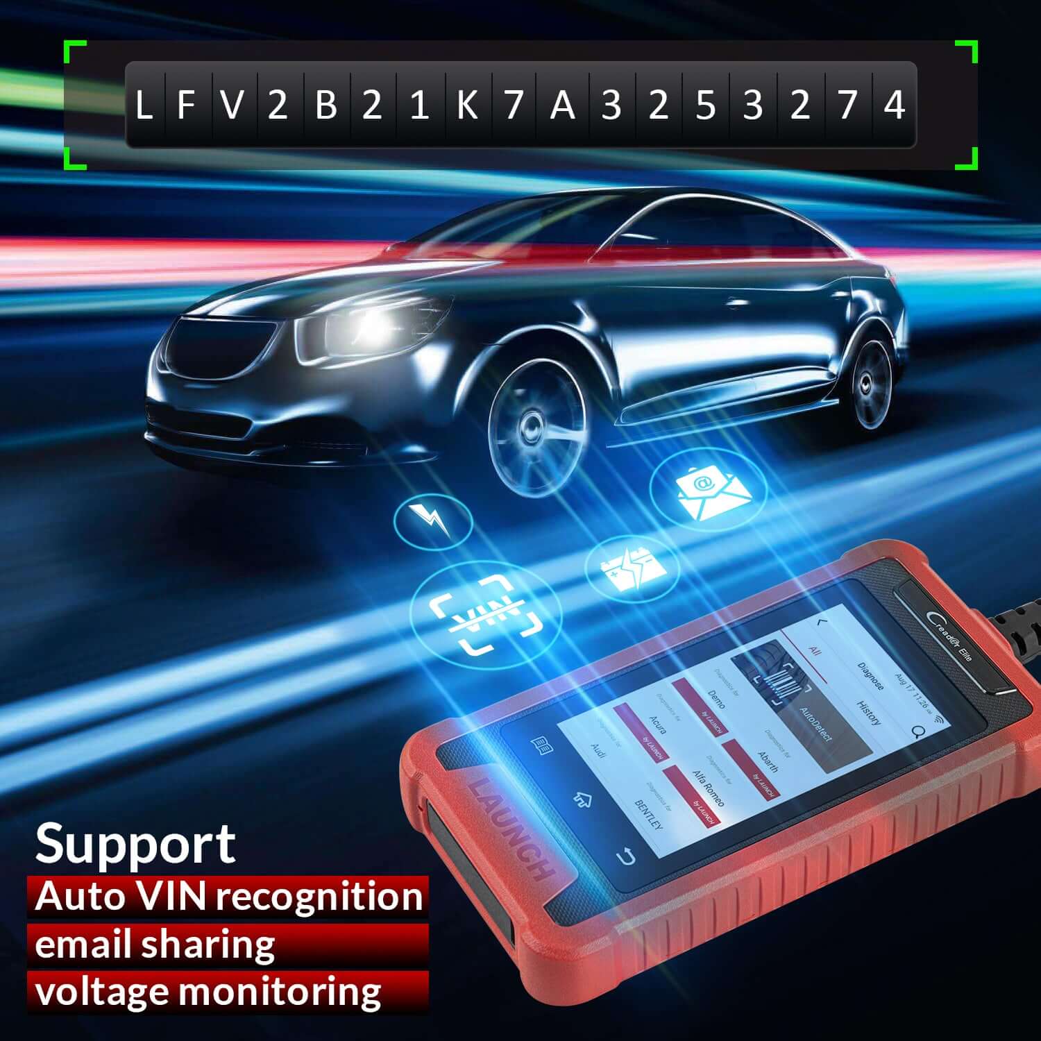 LAUNCH® Creader Elite 200/202/205 ABS and SRS OBD2 Scanner - Image 4