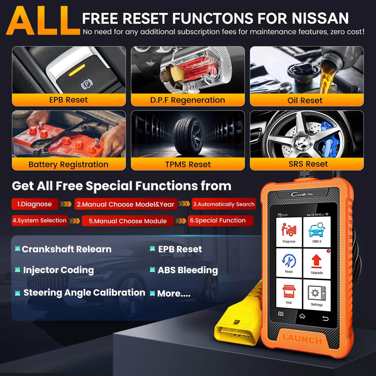 LAUNCH X431 Creader Elite For GM Professional Code Reader Bi directional Diagnostic Tool (Support Buick, Chevrolet, China Chevrolet, Cadillac, SGM, GMC) - Image 3
