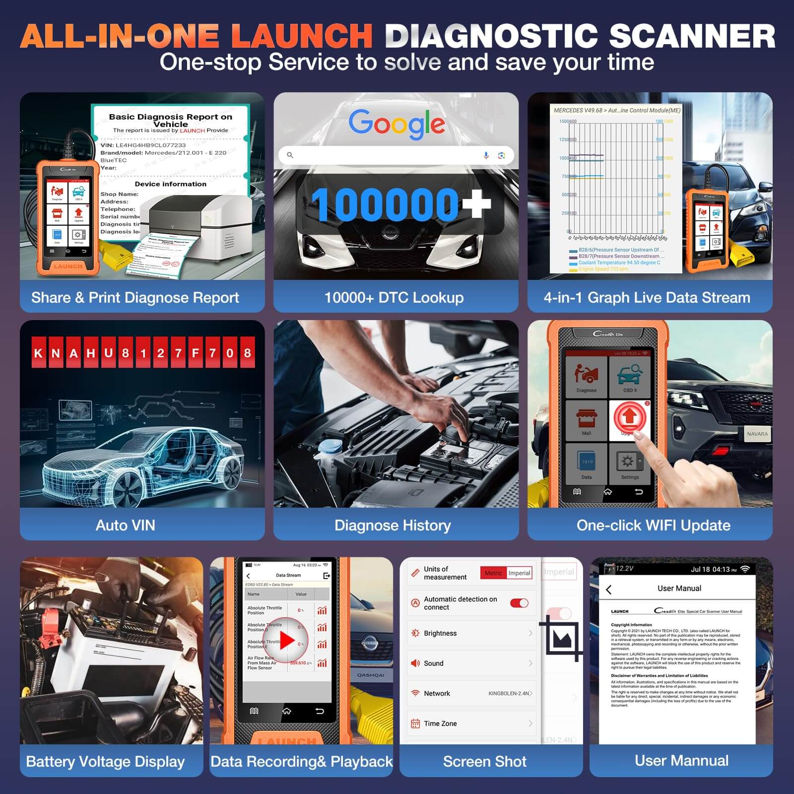 LAUNCH X431 Creader Elite For GM Professional Code Reader Bi directional Diagnostic Tool (Support Buick, Chevrolet, China Chevrolet, Cadillac, SGM, GMC) - Image 6
