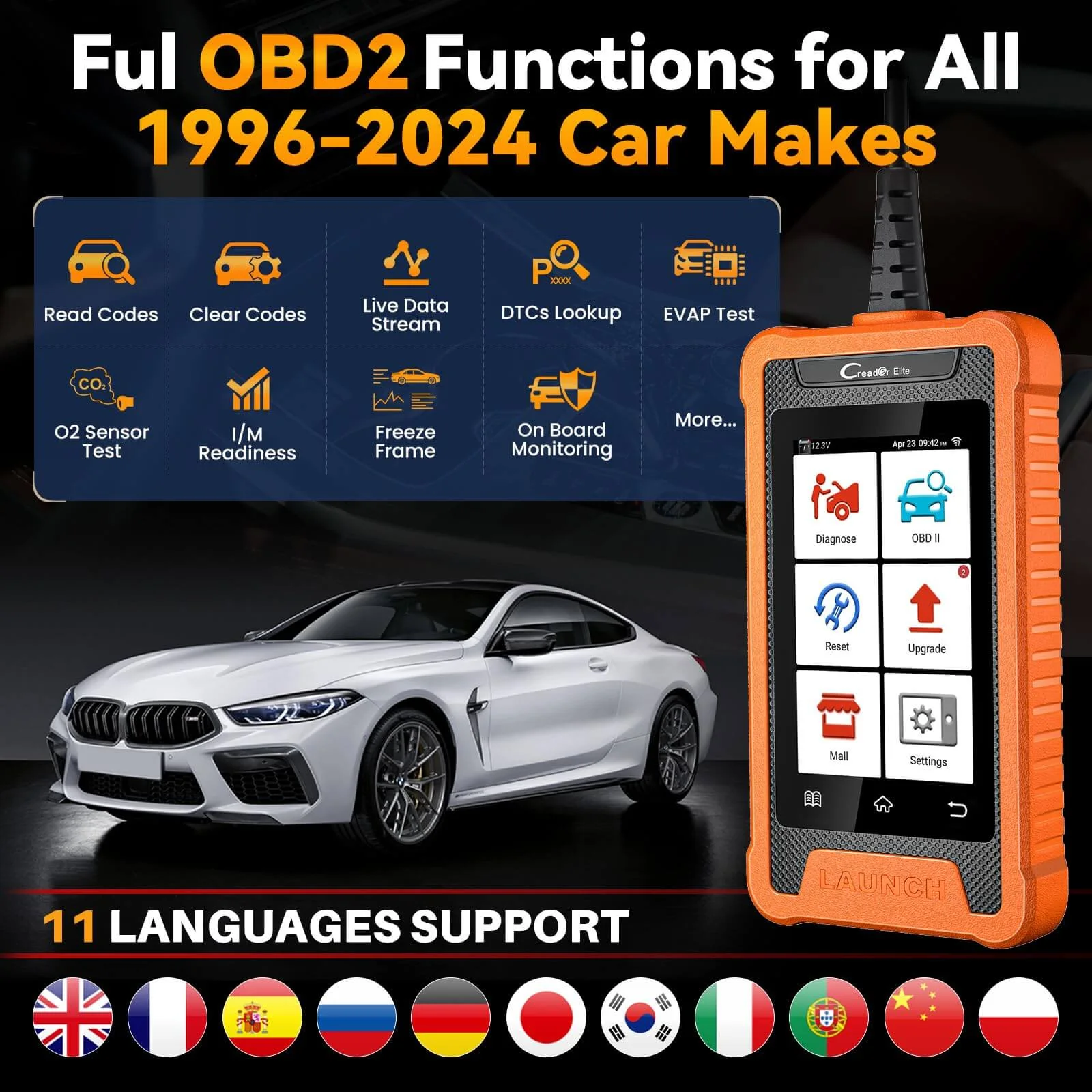 LAUNCH X431 Creader Elite For GM Professional Code Reader Bi directional Diagnostic Tool (Support Buick, Chevrolet, China Chevrolet, Cadillac, SGM, GMC) - Image 8