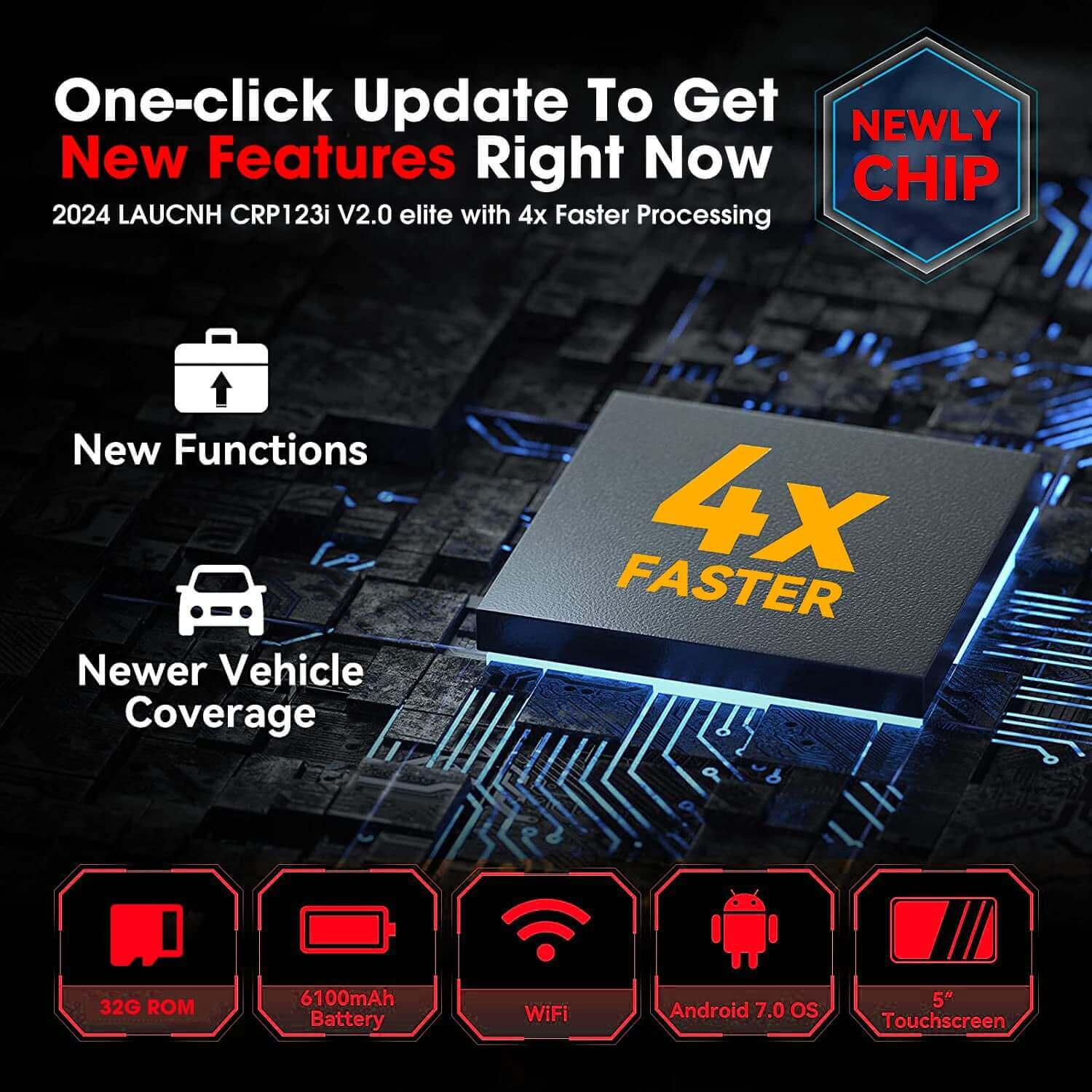 LAUNCH CRP123i V2.0 Elite OBD2 Scanner – Engine/ABS/SRS/Transmission Diagnostic Tool with 7 Reset Functions, Battery Test, FCA SGW, Free Lifetime Updates - Image 10