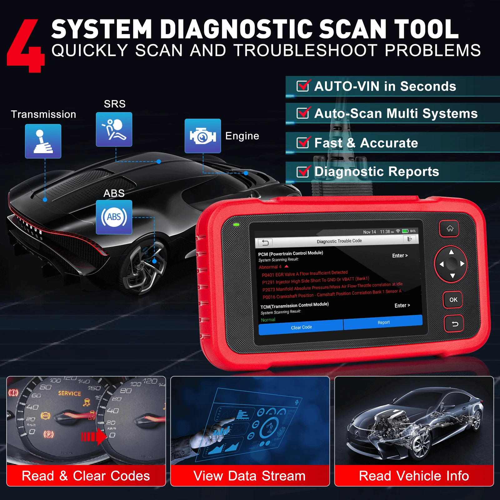 LAUNCH CRP123i V2.0 Elite OBD2 Scanner – Engine/ABS/SRS/Transmission Diagnostic Tool with 7 Reset Functions, Battery Test, FCA SGW, Free Lifetime Updates - Image 12