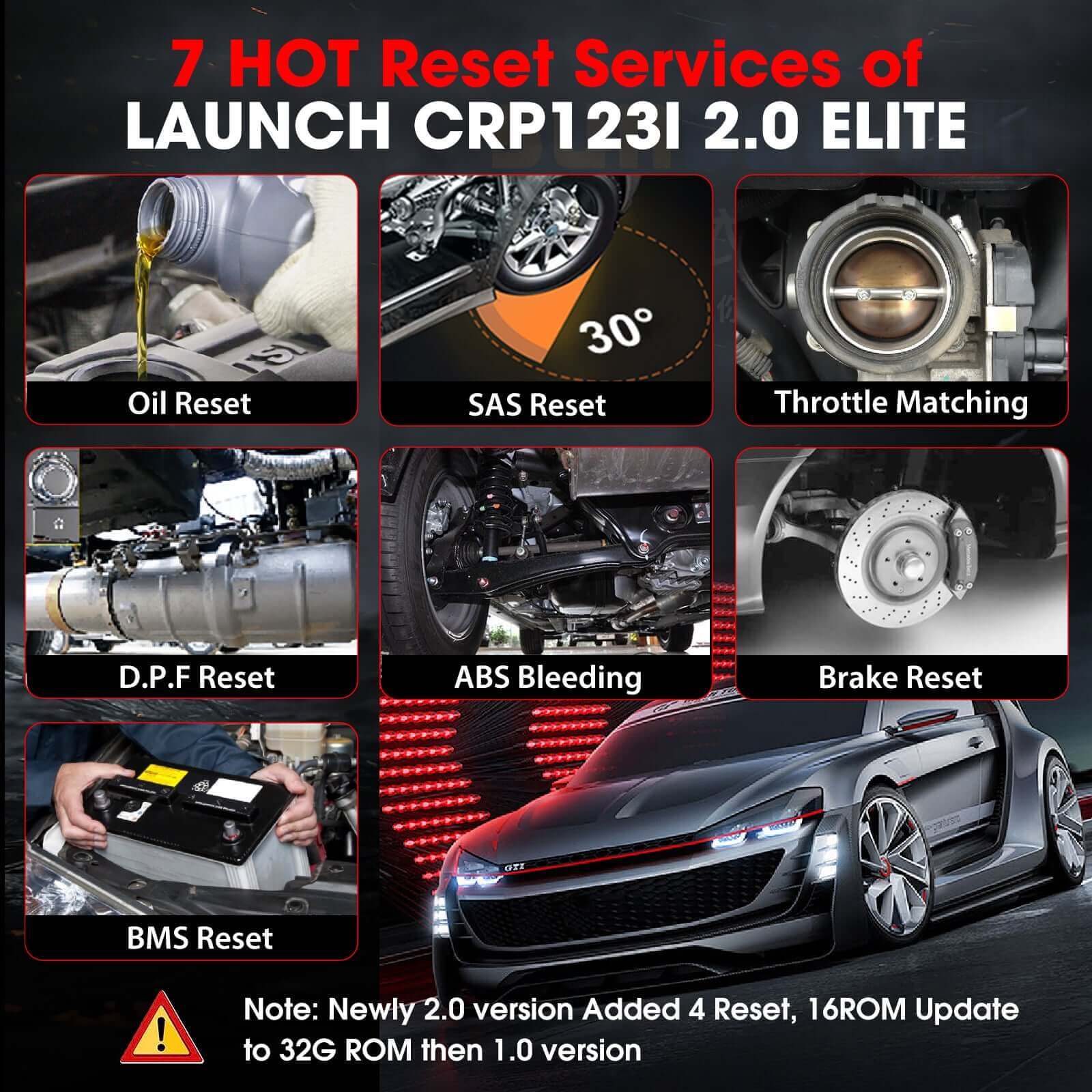 LAUNCH CRP123i V2.0 Elite OBD2 Scanner – Engine/ABS/SRS/Transmission Diagnostic Tool with 7 Reset Functions, Battery Test, FCA SGW, Free Lifetime Updates - Image 7