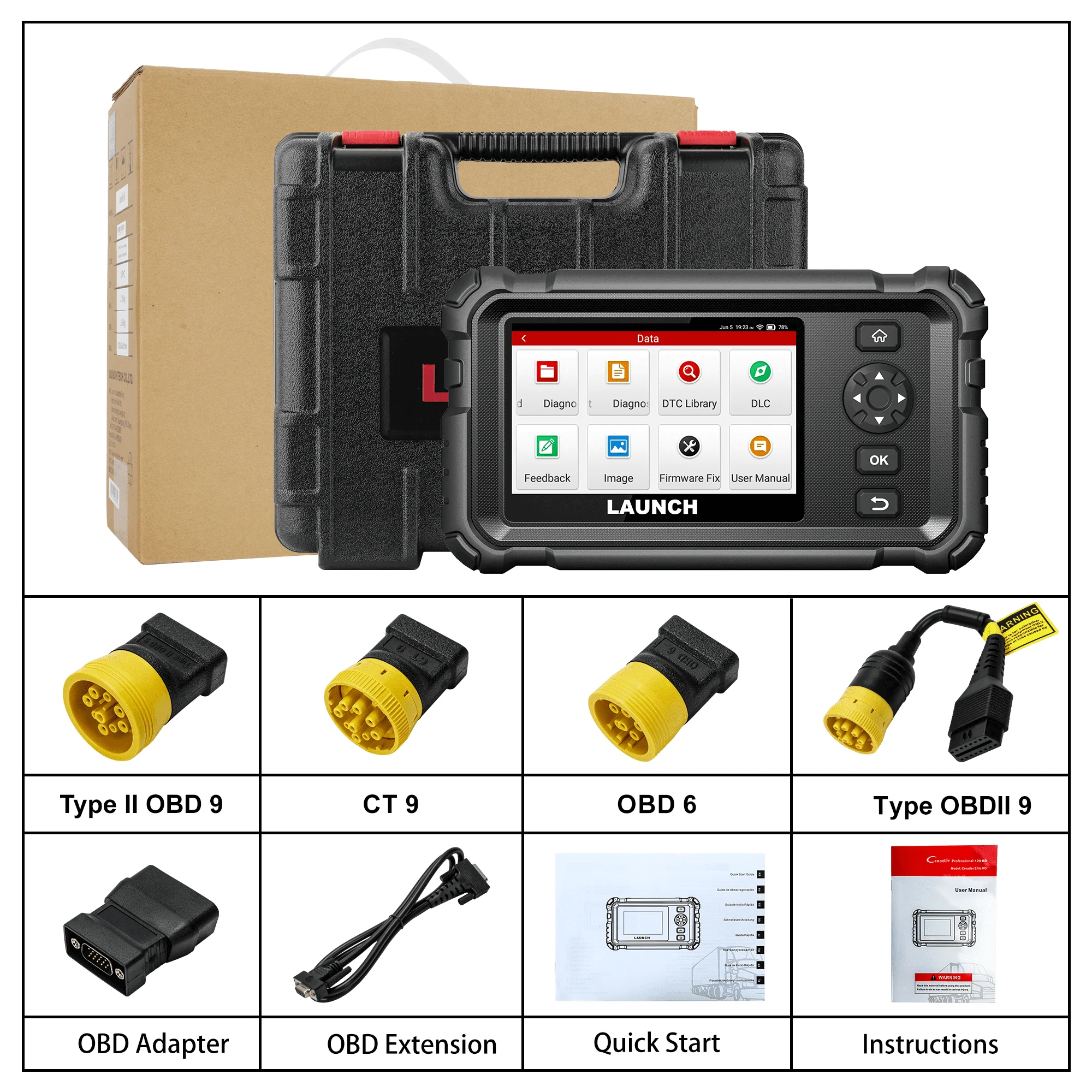 LAUNCH CRP129 HD Elite Heavy Duty Truck Full System Scanner with 7 Resets - Image 10