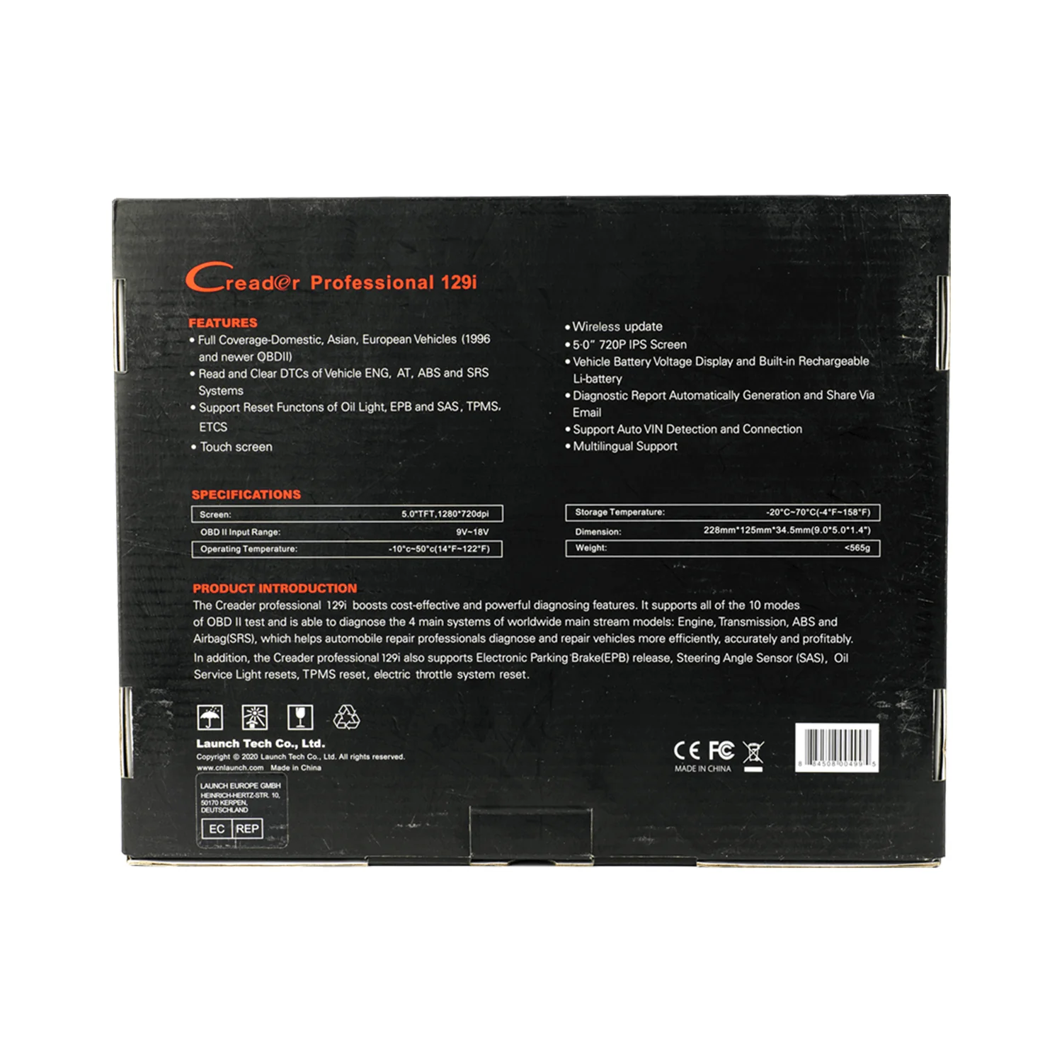 Launch CRP129i OBD2 Car Scanner Engine ABS SRS SAS TPMS EPB Diagnostic Tool - Image 10