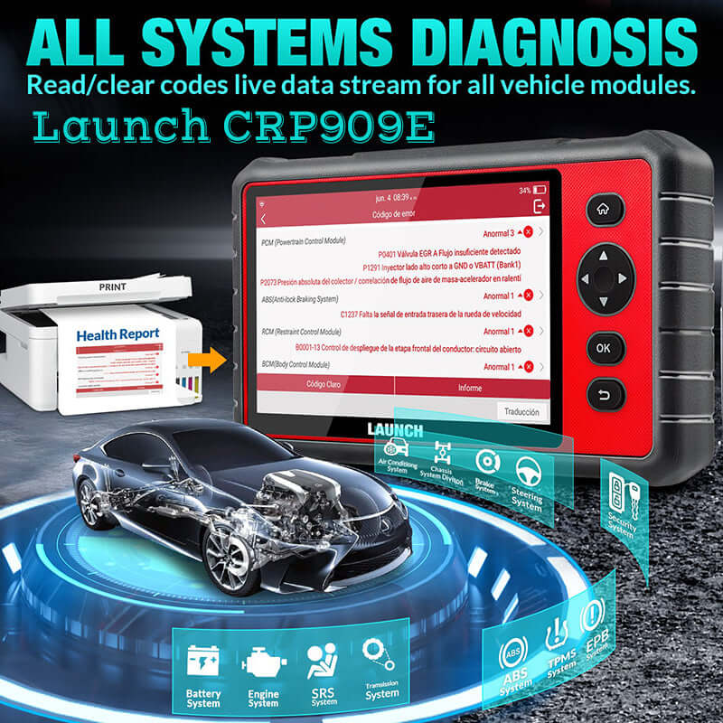 LAUNCH® CRP909E All Systems OBD2 Sanner with 28 Reset Functions - Image 2