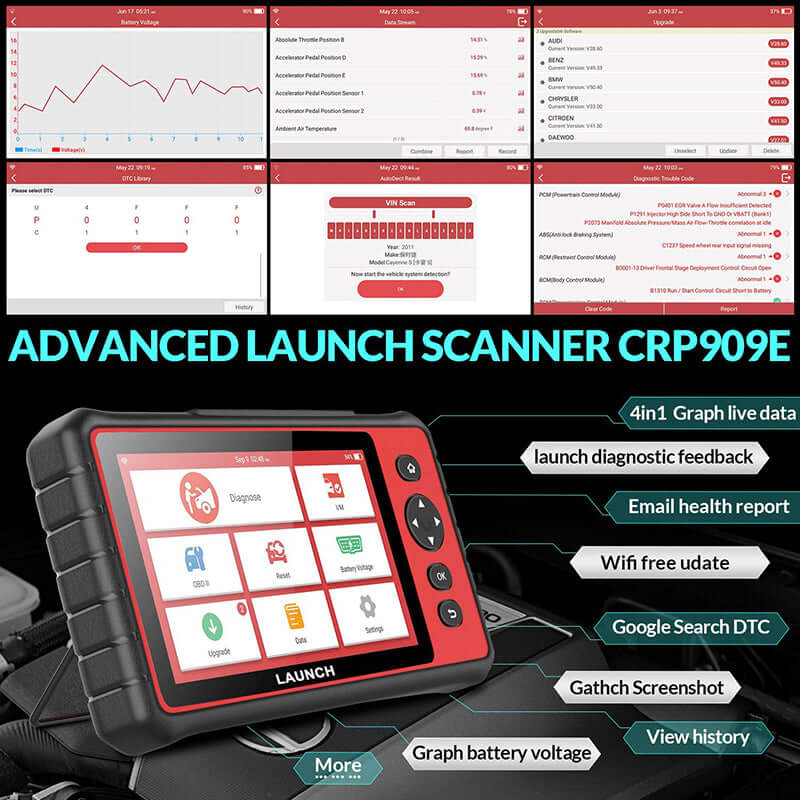 LAUNCH® CRP909E All Systems OBD2 Sanner with 28 Reset Functions - Image 6