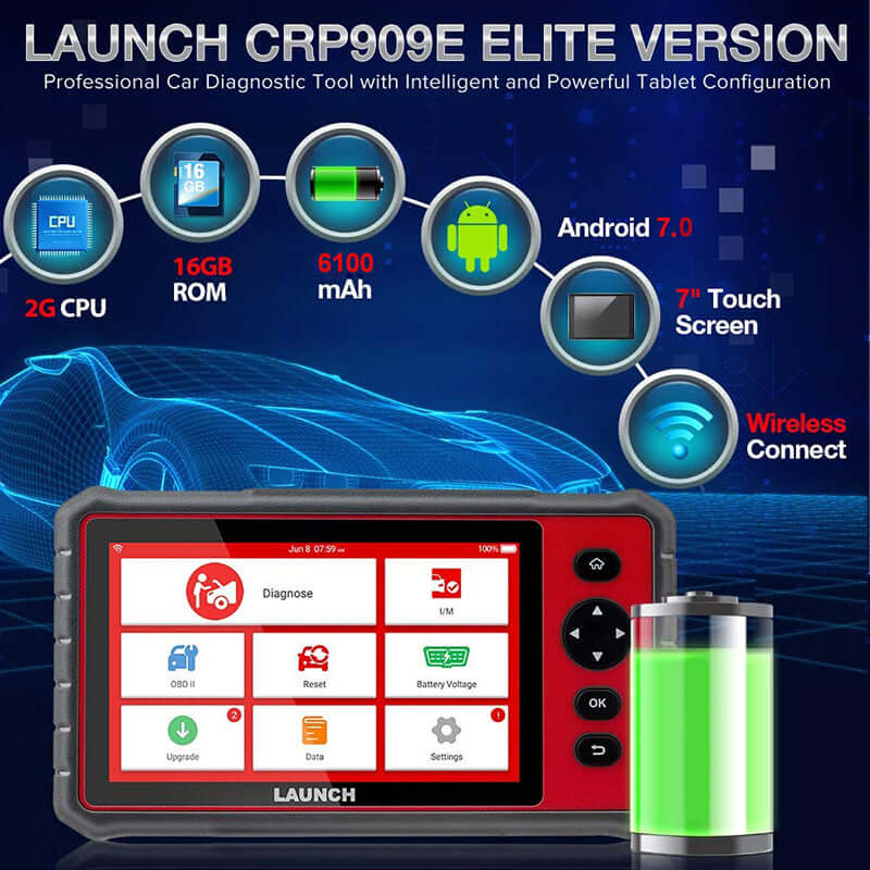 LAUNCH® CRP909E All Systems OBD2 Sanner with 28 Reset Functions - Image 7