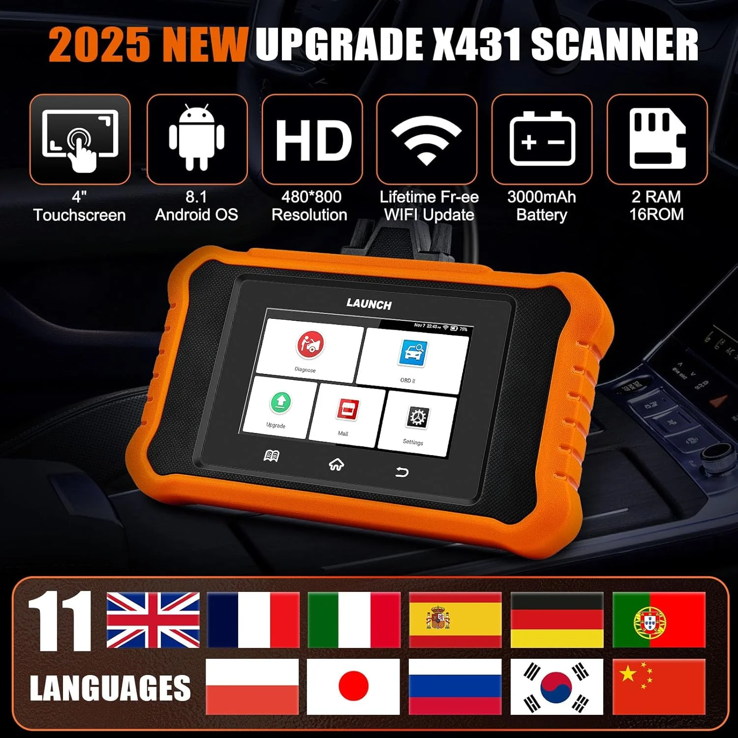 LAUNCH X431 Creader Elite 2.0 for Fiat Bi directional Diagnostic Tool (Support Fiat /Alfa Romeo) - Image 2