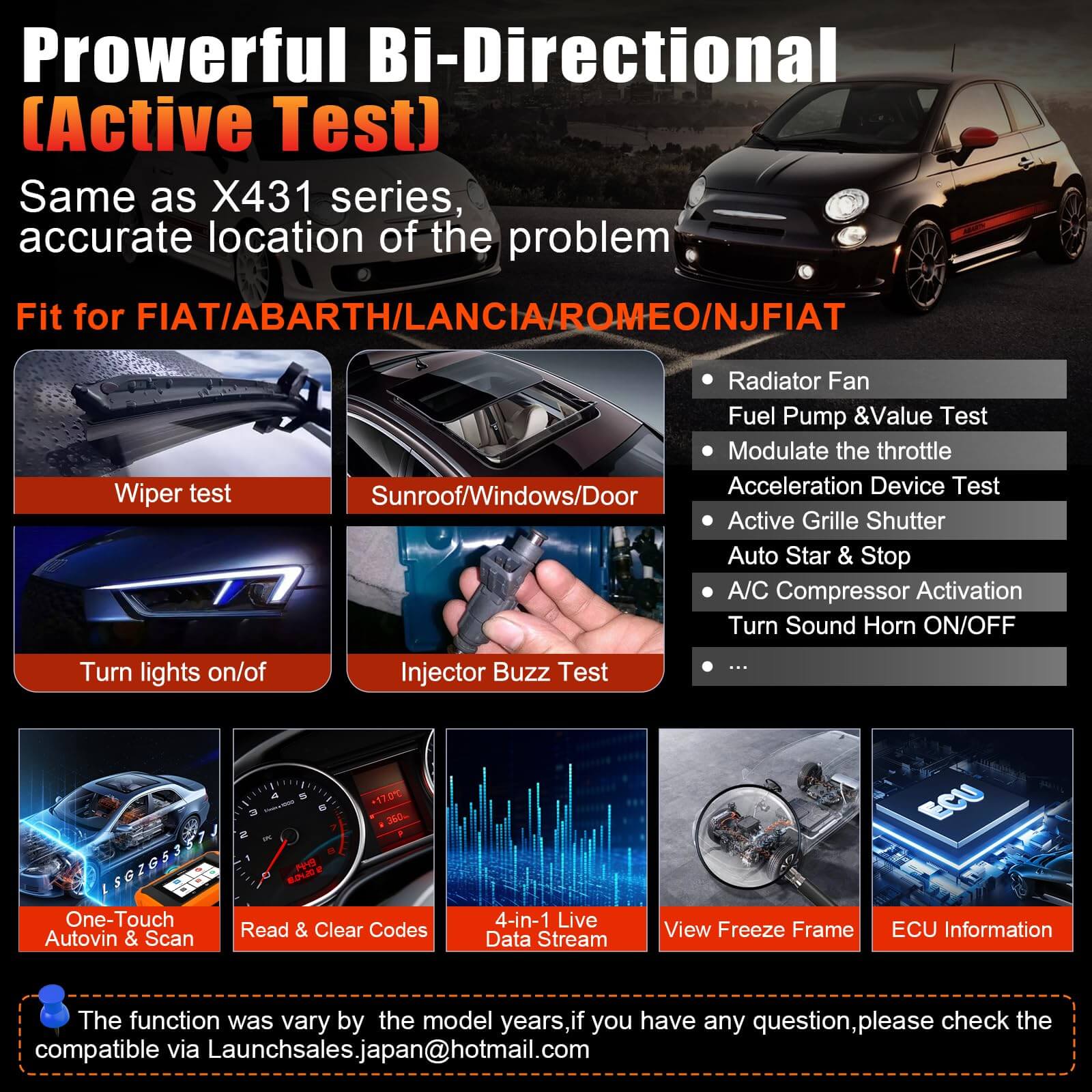 LAUNCH X431 Creader Elite 2.0 for Fiat Bi directional Diagnostic Tool (Support Fiat /Alfa Romeo) - Image 3