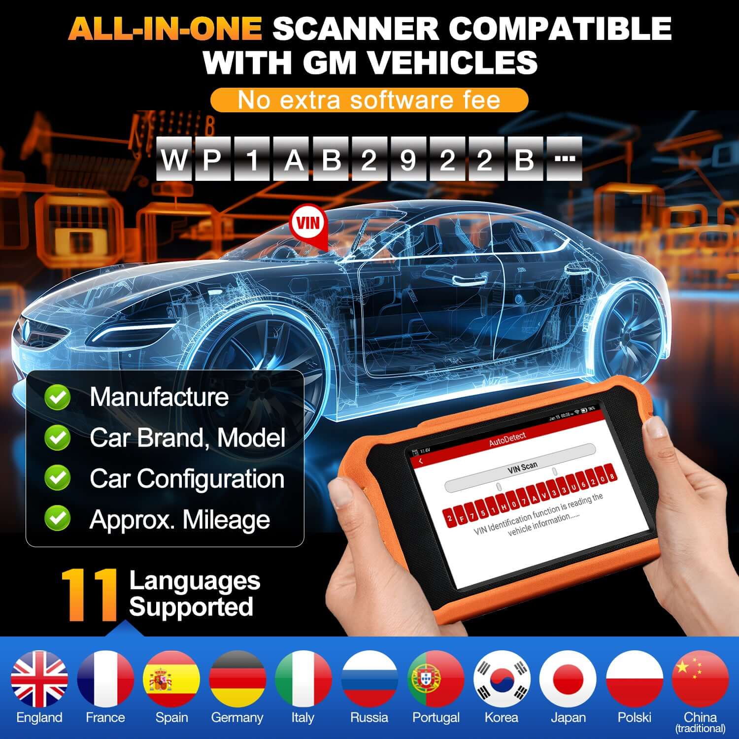 LAUNCH X431 Creader Elite 2.0 For GM OBD2 Scanner Bi Directional Scan Tool Professional Diagnostic Code Reader(Support GM, GM Brazil, Buick, Chevrolet, China Chevrolet, Cadillac, SGM, GMC) - Image 3