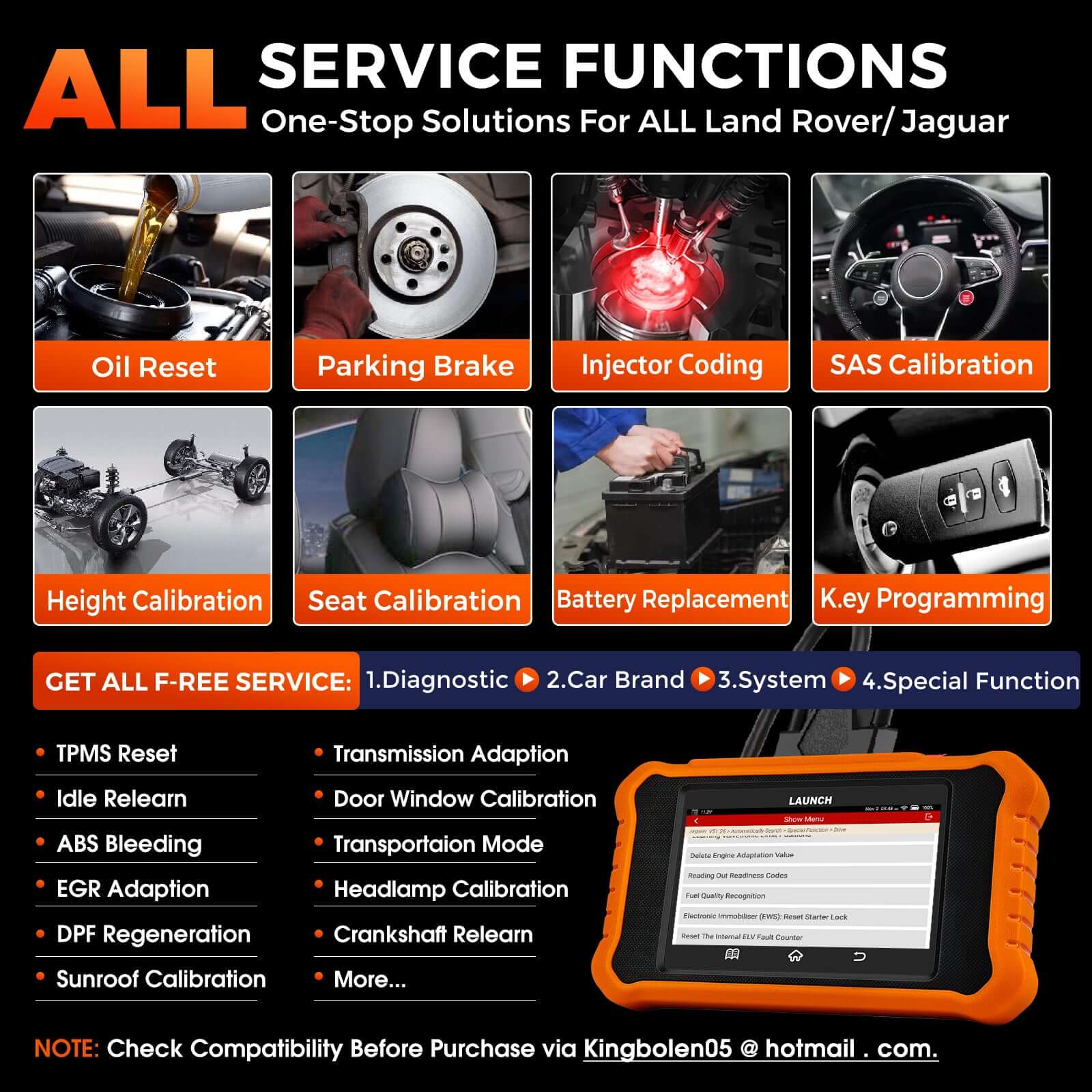 LAUNCH X431 Creader Elite 2.0 for Land Rover Bi directional Diagnostic Tool (Support Jaguar/Land Rover) - Image 7