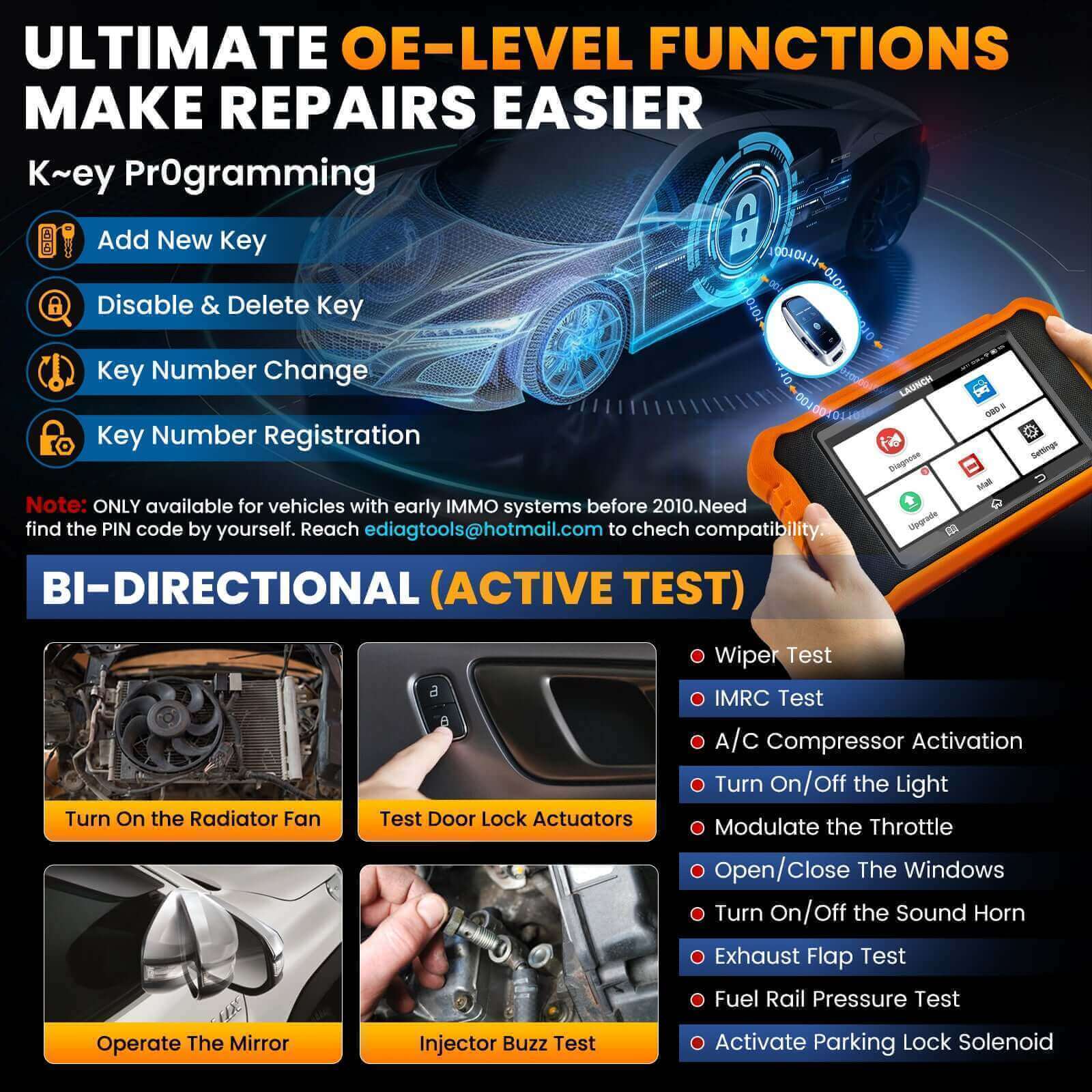 LAUNCH X431 Creader Elite 2.0 for Peugeot Bi directional Diagnostic Tool (Support Peugeot/Citroen) - Image 2