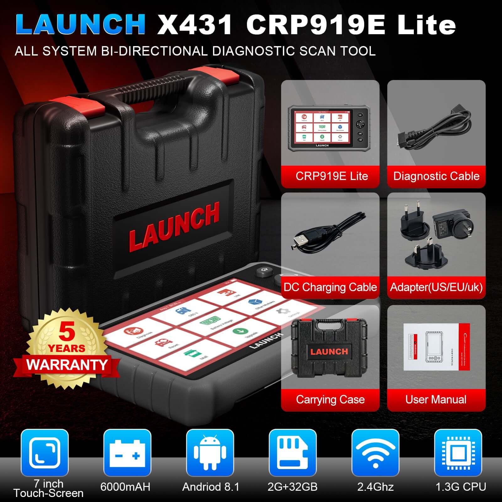 2026 Launch X431 CRP919E Lite All System Diagnostic & 32+ Services OBD2 Scanner with FCA Function - Image 7