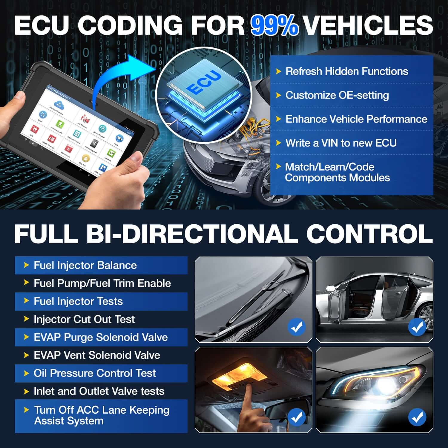 LAUNCH® X431 PAD V Elite Smartlink ECU Coding CAN-FD OBD2 Scanner - Image 6