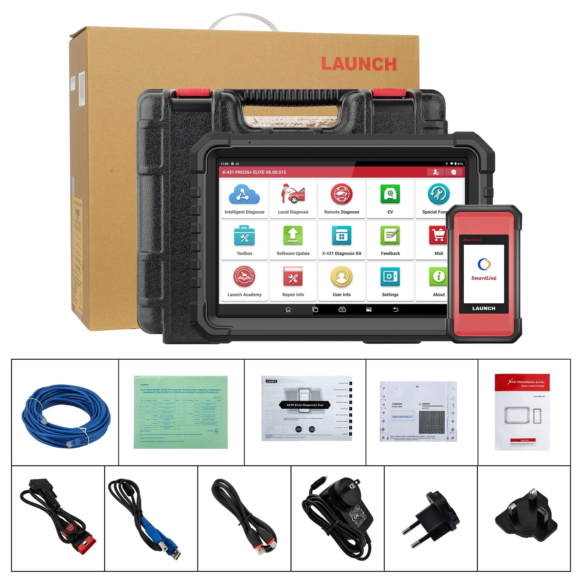 LAUNCH X431 PRO3S+ Elite SmartlinkC 2.0 Car & HD Truck Bi-Directional and ECU Coding Diagnostic Scan Tool with J2534 Coding,Topology Map - Image 13