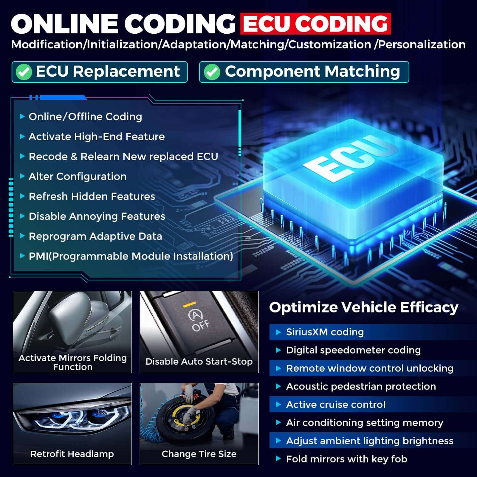 LAUNCH X431 PRO3S+ SmartLink HD 12V Car 24V Truck Heavy Duty OBDII Diagnostic Tool ECU Coding Active Test 31+ Reset Services - Image 7
