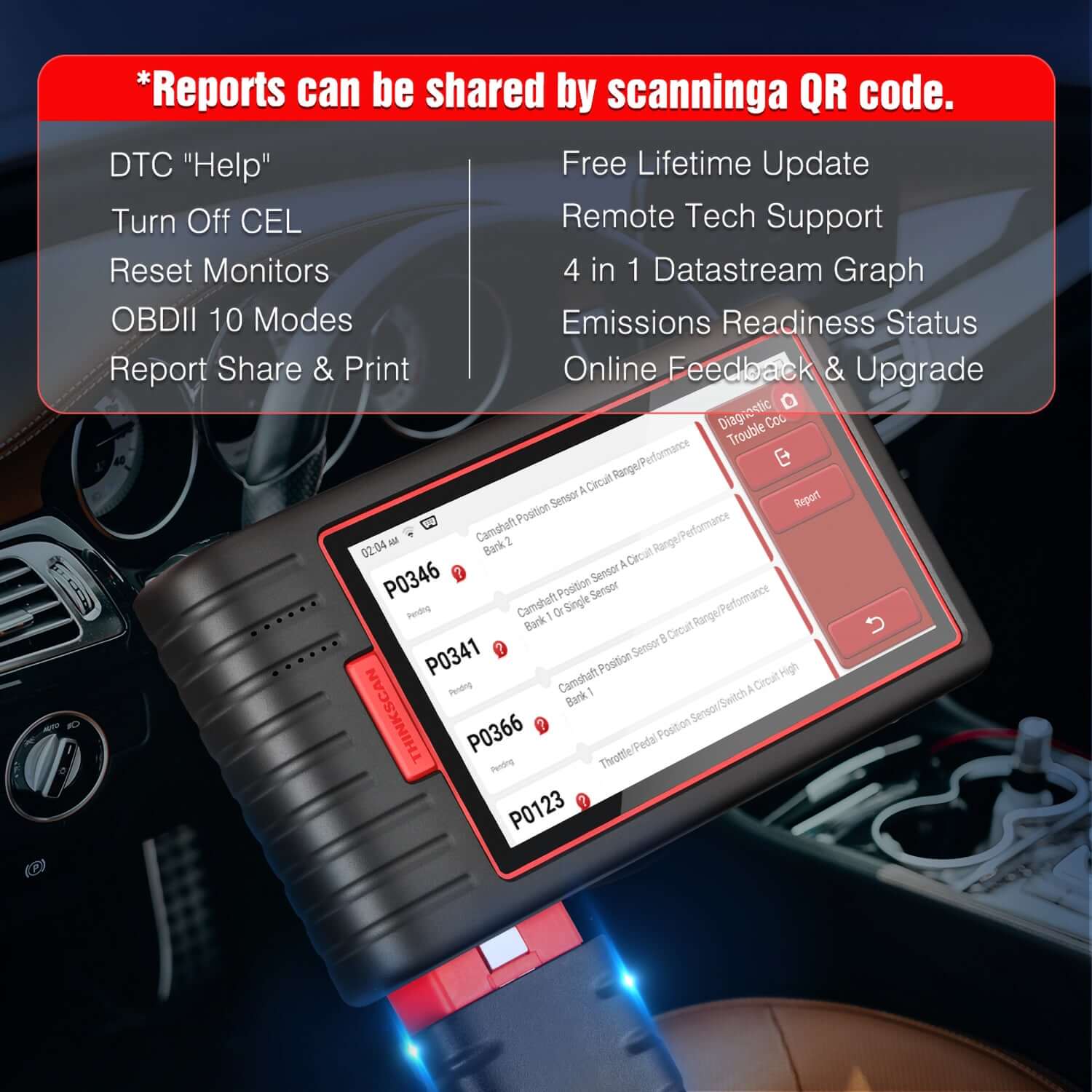 Thinkcar Thinkscan Max2 OBD2 Scanner, Wireless All-System Tool with 28+ Resets & Lifetime Free Updates - Image 6