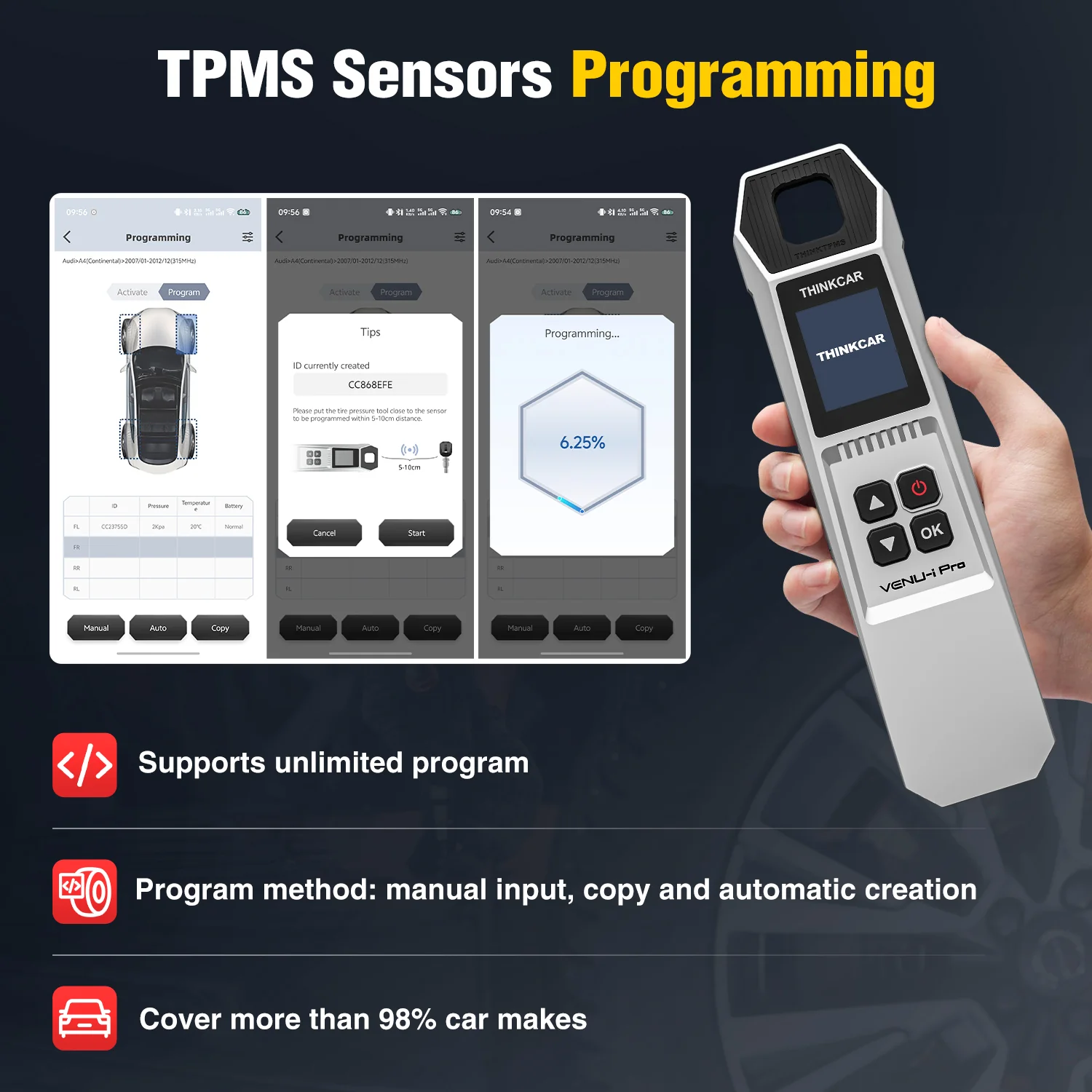 VENU-i Pro TPMS Sensor Tool – Diagnose, Program, Relearn Tire Sensors – Supports Thinkdiag, THINKTOOL, Kingbolen K Series – Enhanced THINKTPMS G2 - Image 3